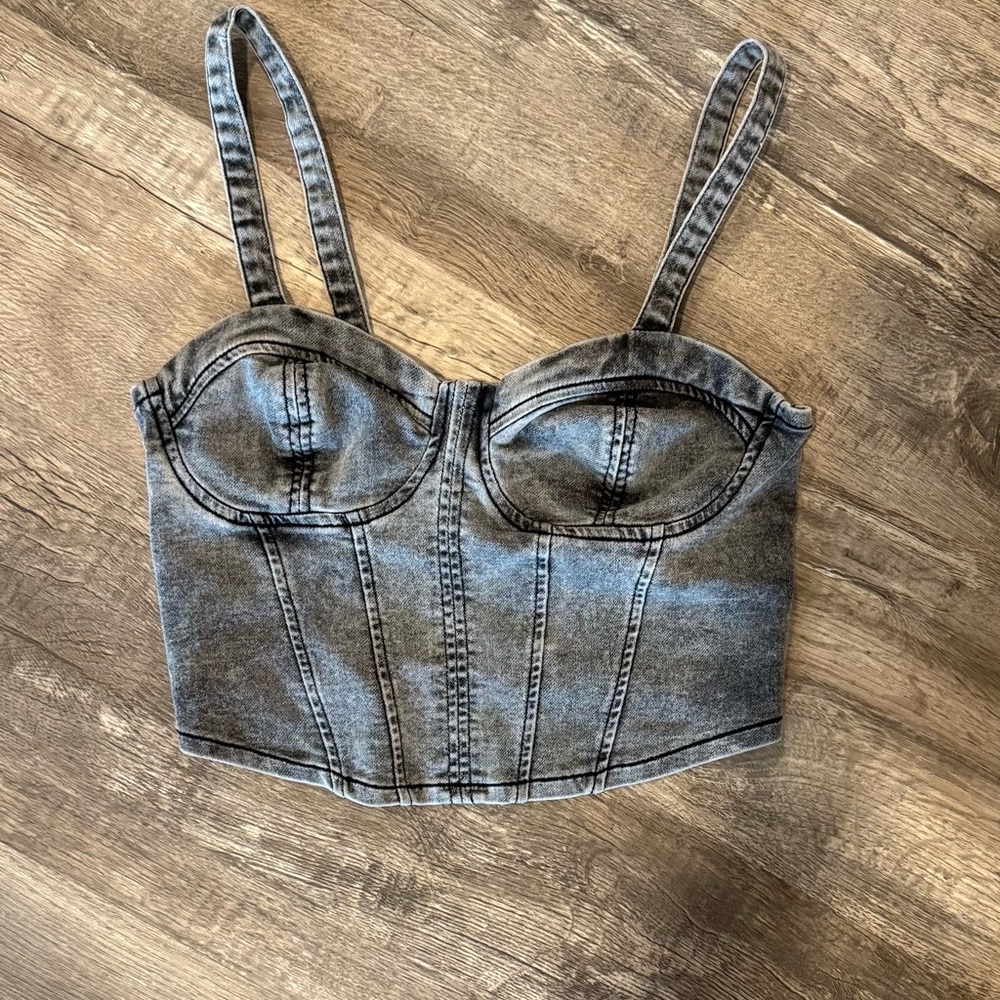 Denim Bustier Top